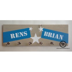 Kapstok labels namen aqua