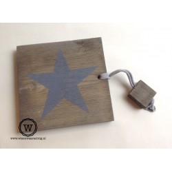 Dienblad steigerhout dark grey wash ster