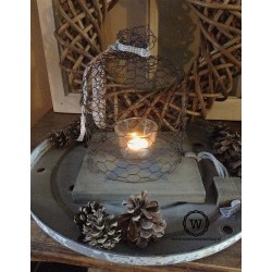 Dienblad steigerhout dark grey wash ster