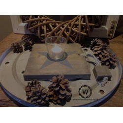 Dienblad steigerhout dark grey wash ster