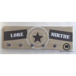 Kapstok label ster namen