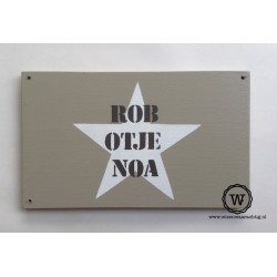 Naambord voordeur ster