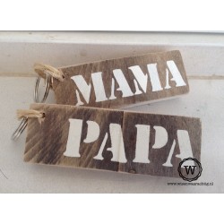 Sleutelhanger mama of papa