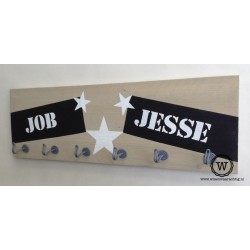 Kapstok twee namen zwart