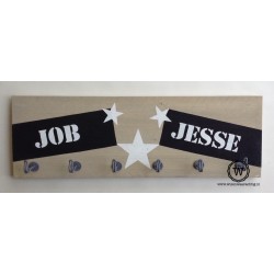 Kapstok twee namen zwart