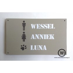 Naambord familie Hurkmans