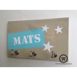 Kapstok hout met naam en ster| Kies jouw eigen kleur