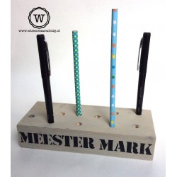 Houten potloden blok met tekst| stoere juffenbedankjes