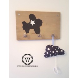 Kapstok vliegtuig ster antraciet