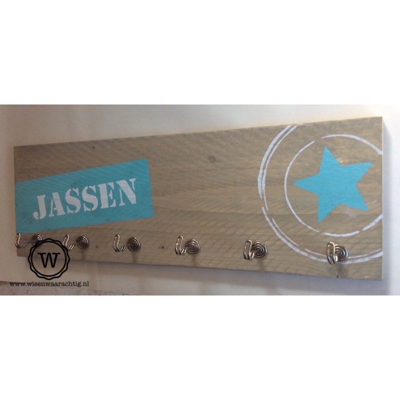 Kapstok label ster jassen mint