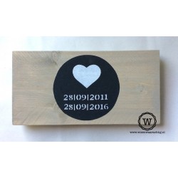 Dienblad houten huwelijk