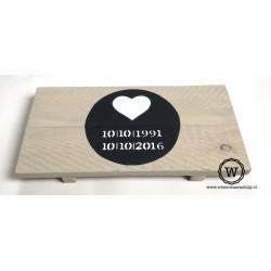 Dienblad houten huwelijk