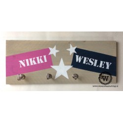 Kapstok labels namen roze