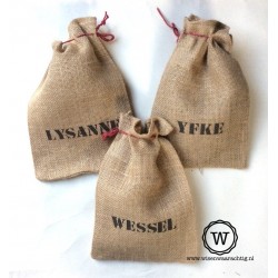 Jute zakje met naam