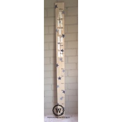 Groeimeter XL met sterren donkerblauw en naam