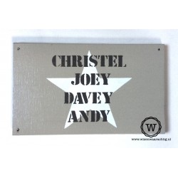 Naambord voordeur ster