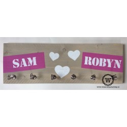 Kapstok twee namen roze